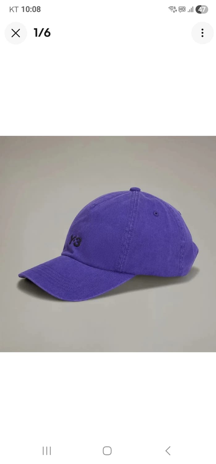Y-3 요지 야마모토 클래식 아빠 야구모자 퍼플 로고 모자  상품이미지1