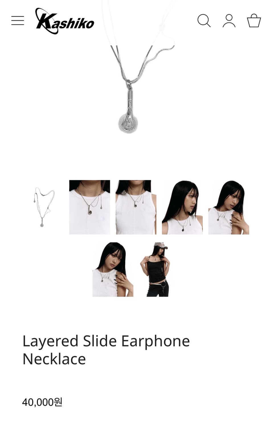 카시코 센티멍 layered slide earphone necklace 상품이미지2