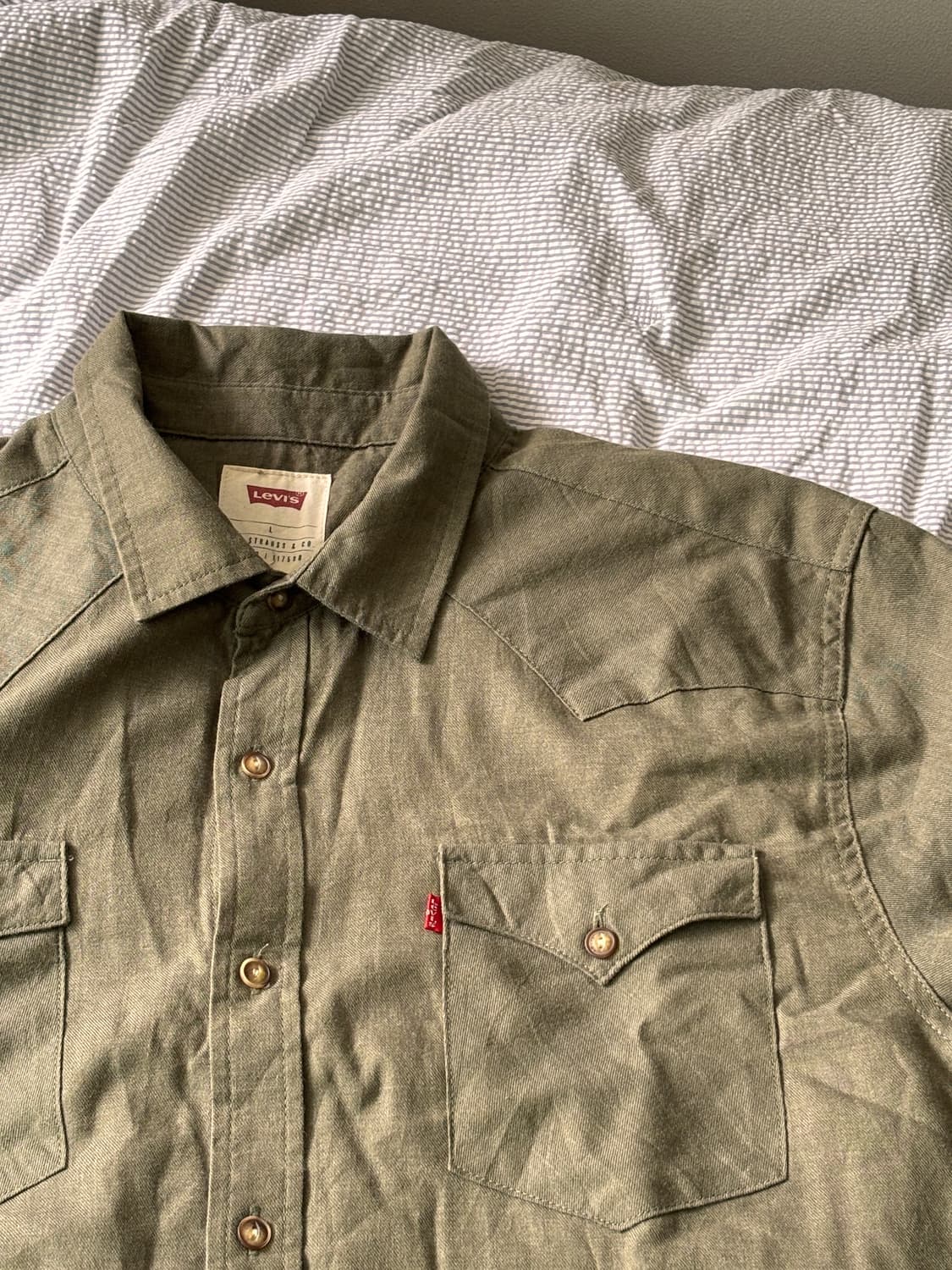 Levis Olive Western Shirt-웨스턴 디테일,빈티지무드 상품이미지2