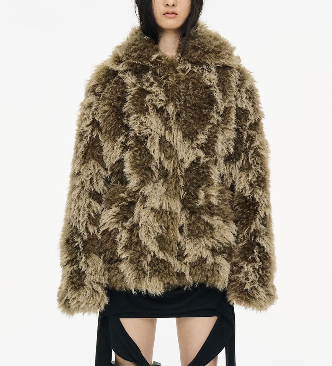 세릭 퍼자켓 Mixed Fur Jacket / Brown 상품이미지1