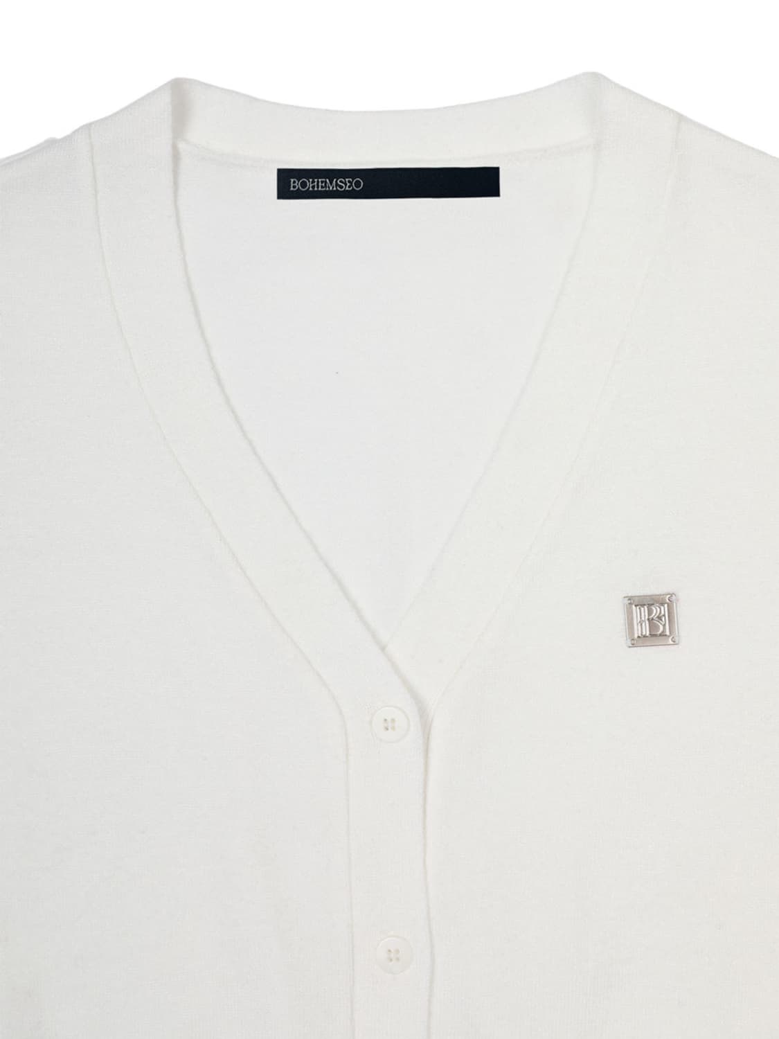 Bohemseo Y SYMBOL HALF CARDIGAN, IVORY 상품이미지3
