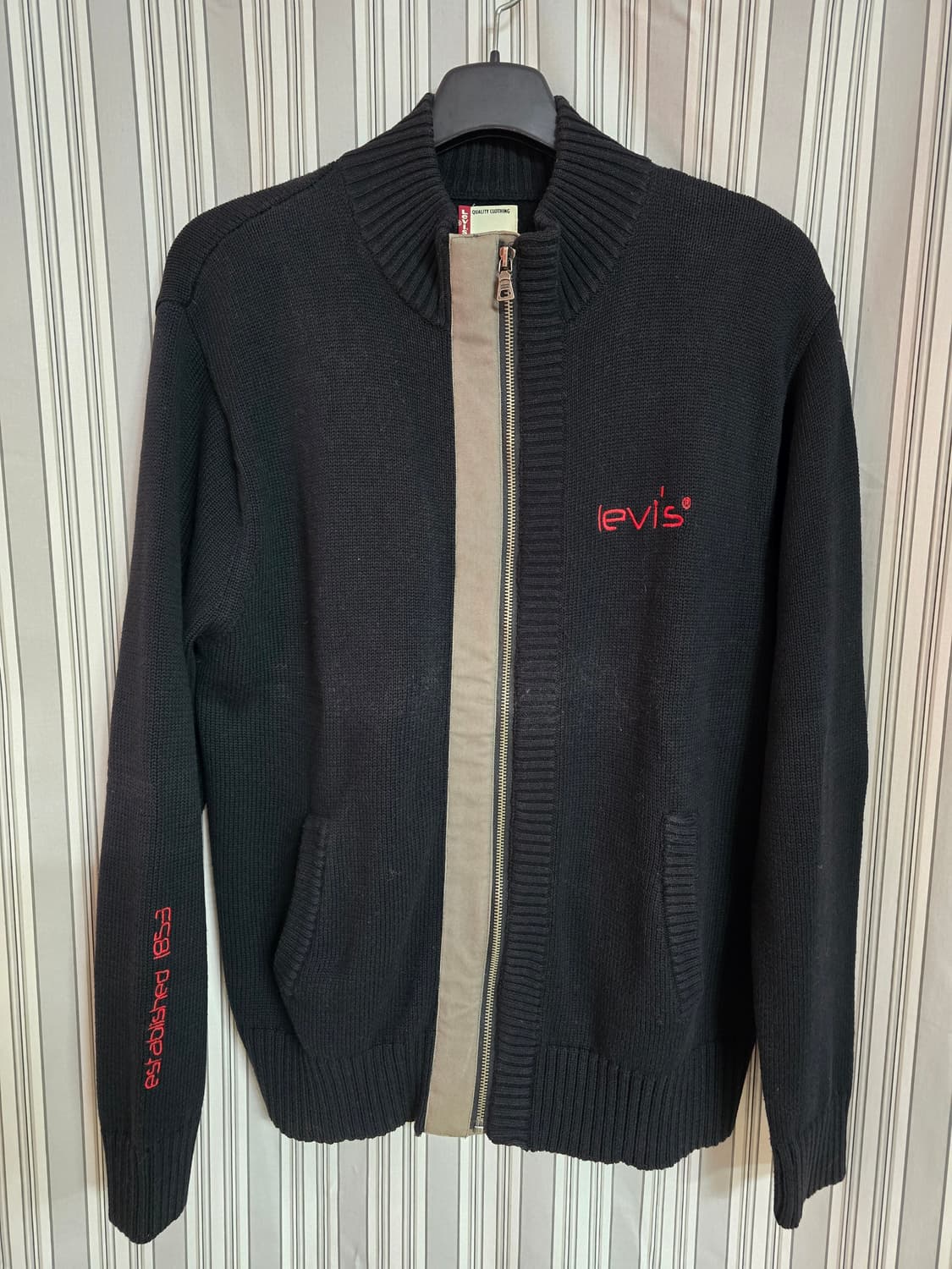 (108) 리바이스 블랙 니트 집업 가디건 상품이미지1