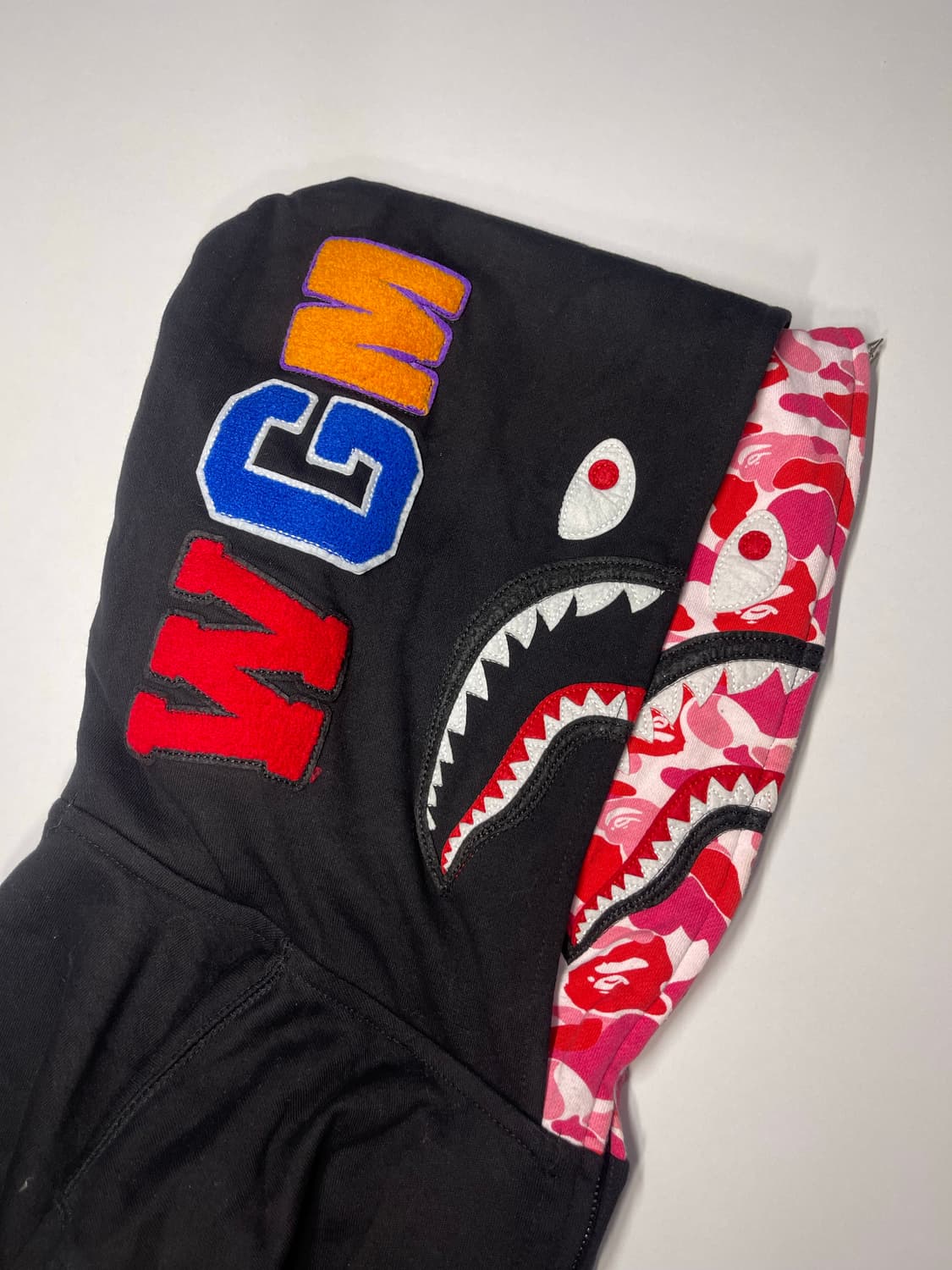 베이프 샤크 후드집업 핑크 카모 M 상품이미지3