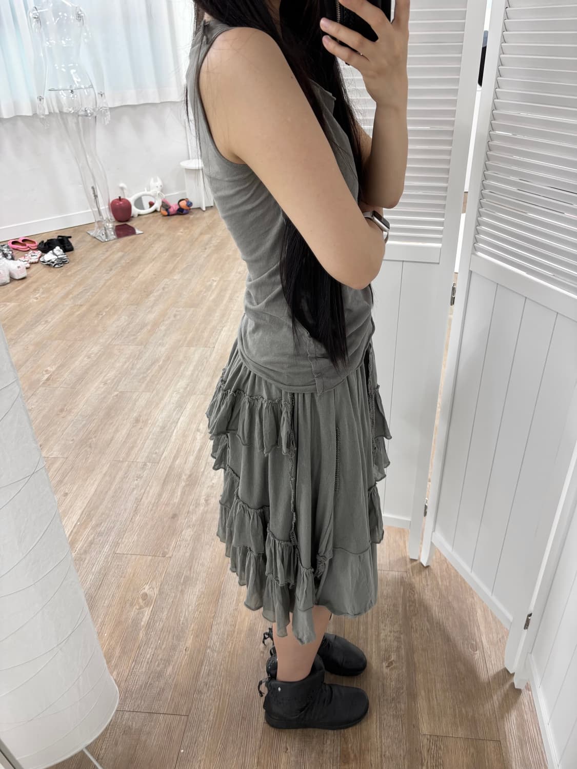 수나오쿠와하라 메쉬레이어드 탑 상품이미지3