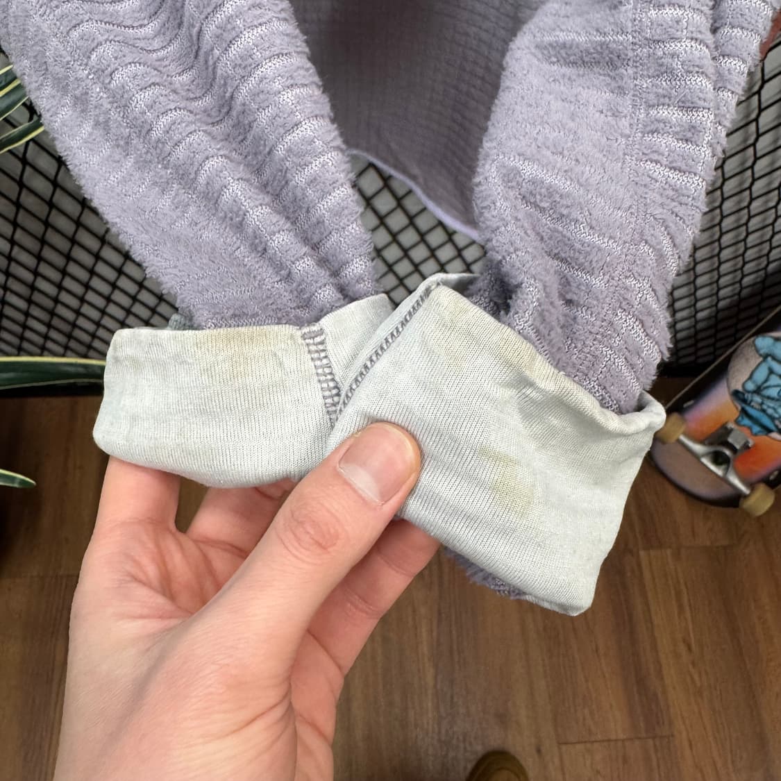 파타고니아 R3 리버시블 집업 자켓 전면 로고 포켓 포인트 퍼플 상품이미지9