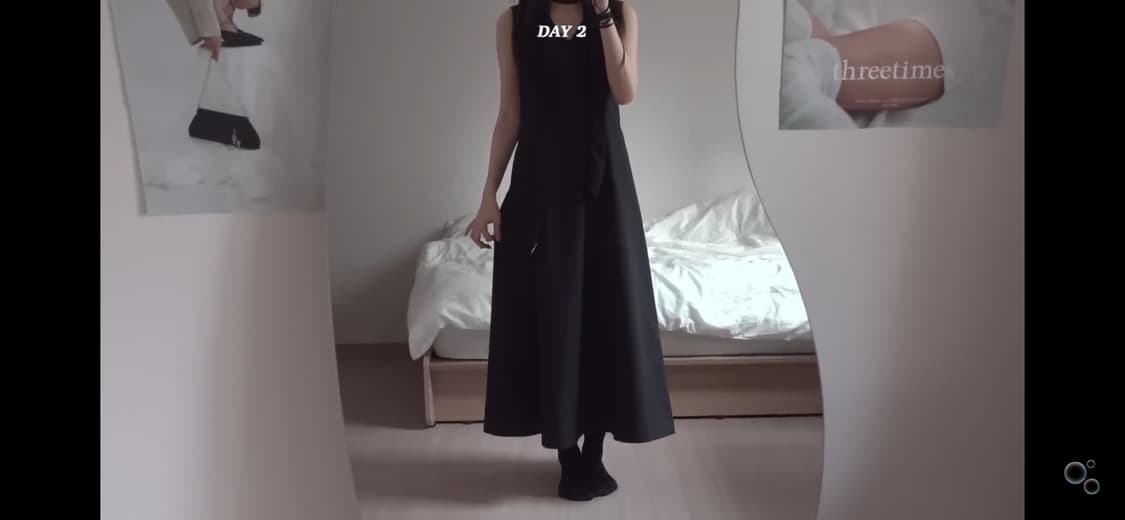 트리밍버드V-neck Flare Long One-piece 상품이미지7