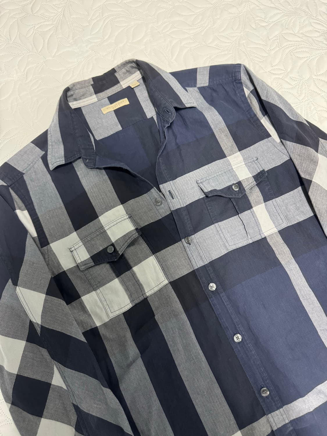 버버리 Brit / 네이비 체크 셔츠 / M 상품이미지2