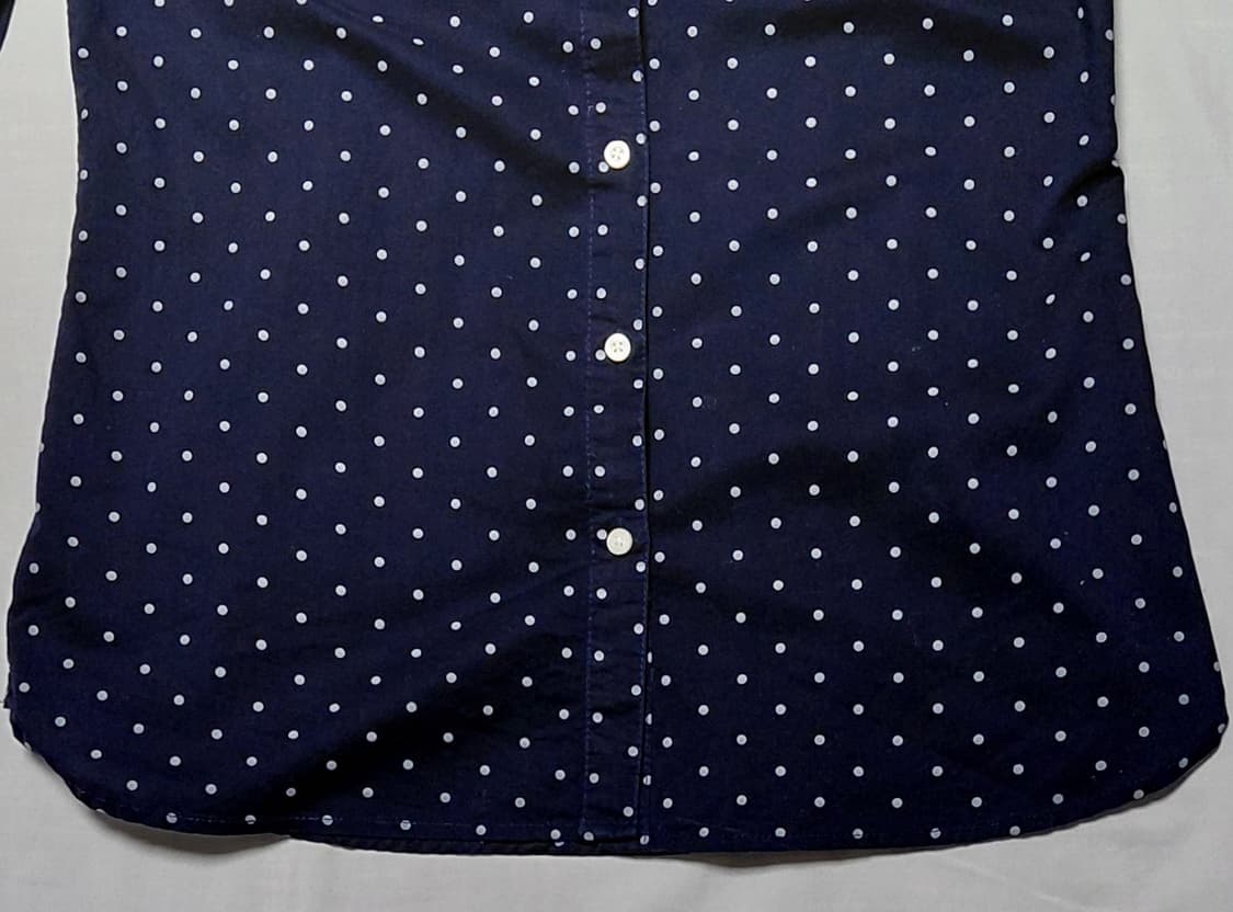 [S] 타미 힐피거 여성 도트 롤업 코튼 셔츠 (네이비) 상품이미지3