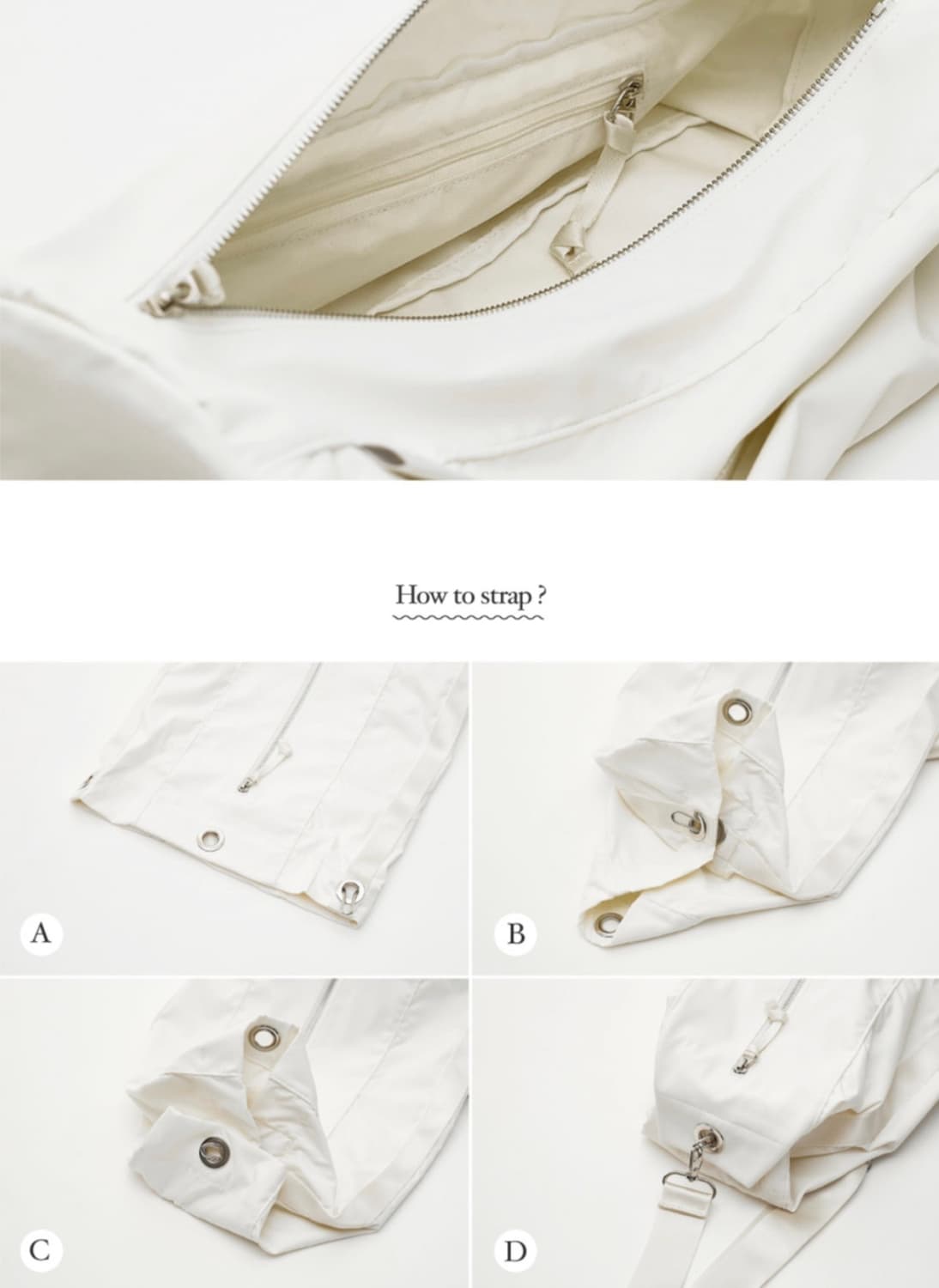 페넥 더플 슬링백 화이트 상품이미지5