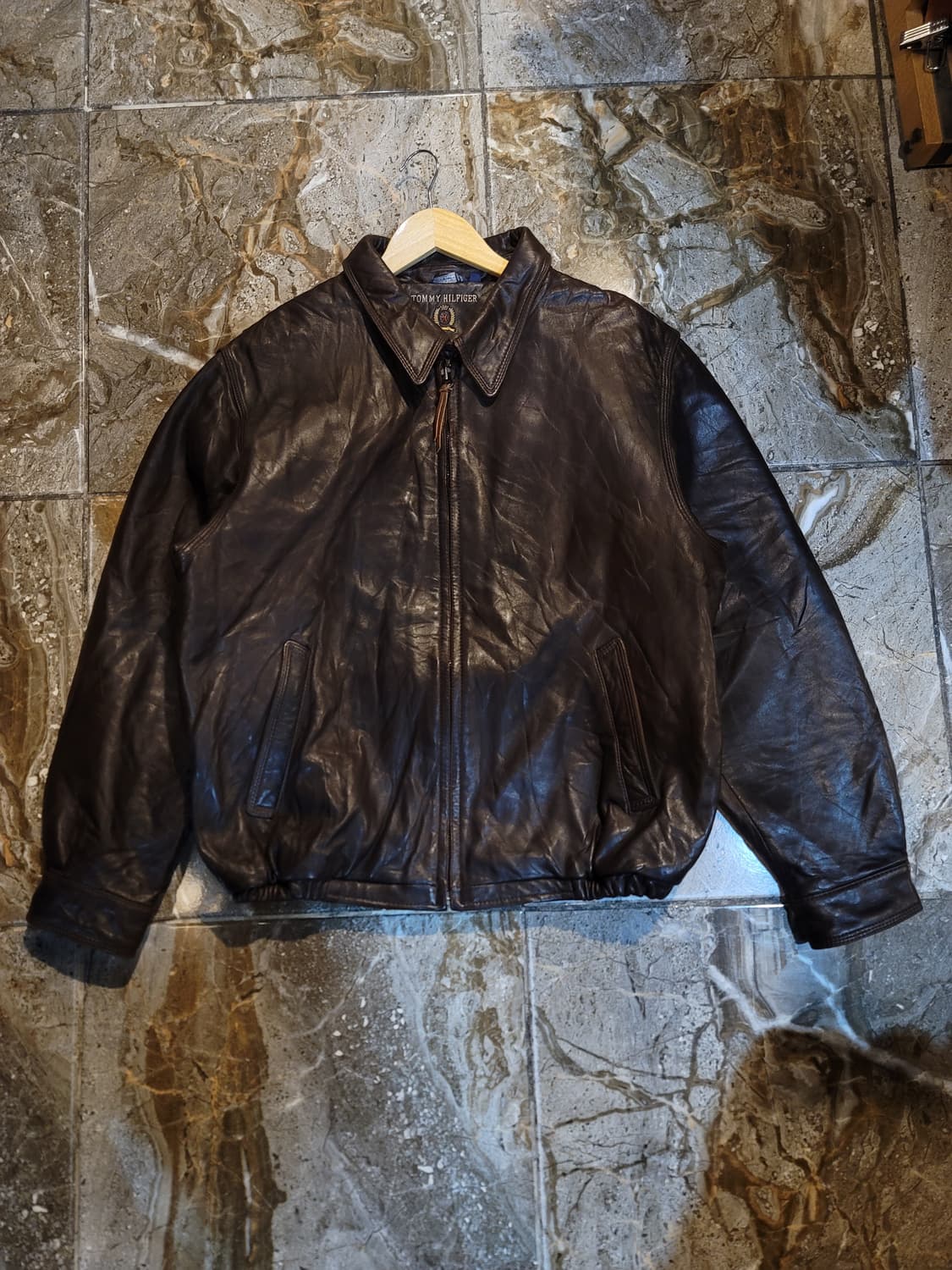 90's~ 타미힐피거 오리지날 양가죽 봄버자켓  상품이미지1