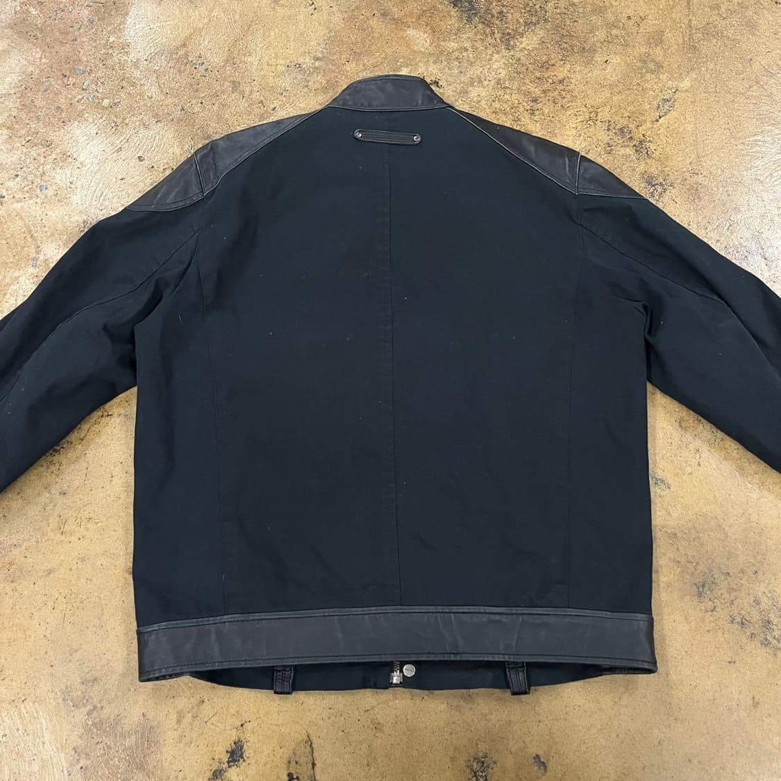 [정품/100] perry ellis 블랙 레더 배색 자켓 b13 상품이미지4