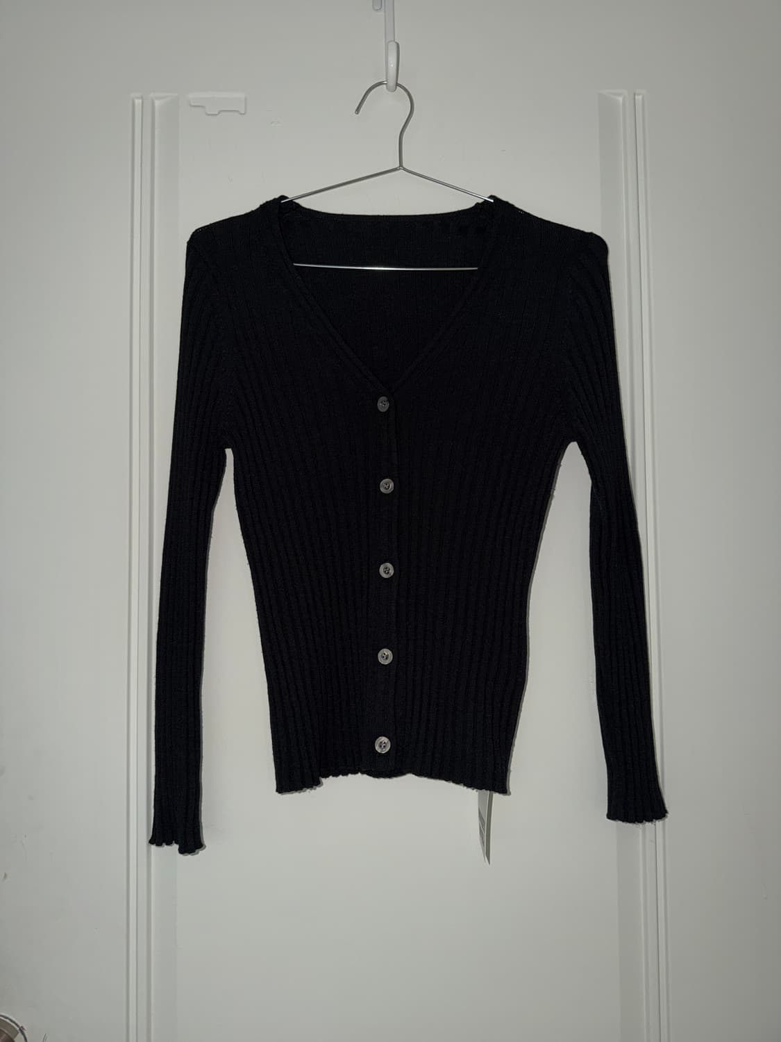 일본빈티지 울 블랙 가디건 상품이미지3