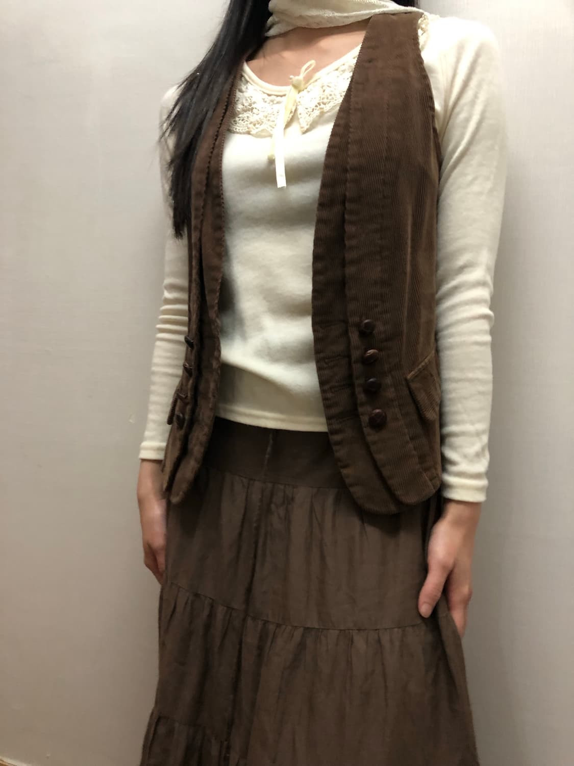 빈티지 브라운 코듀로이 버튼 베스트 상품이미지6