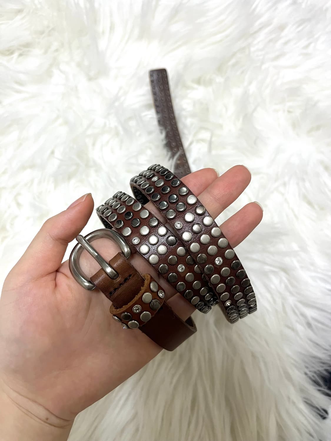 vintage leather studded belt 상품이미지3