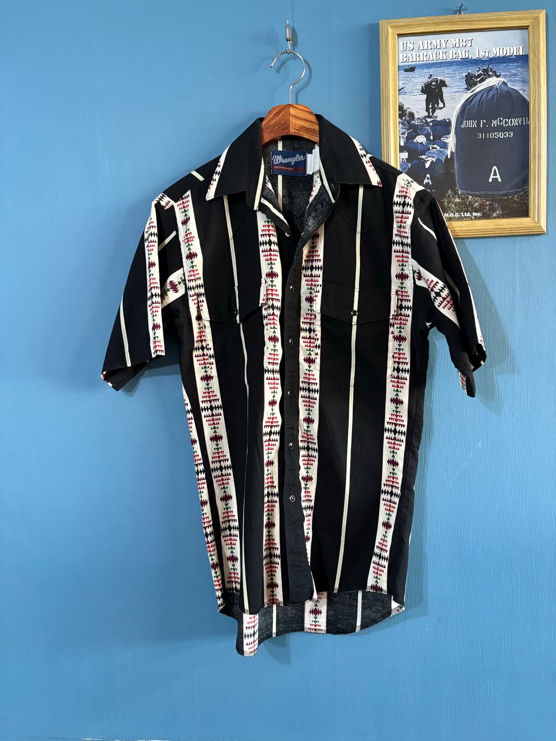 90‘s Wrangler Black Western Fit Shirt 상품이미지1