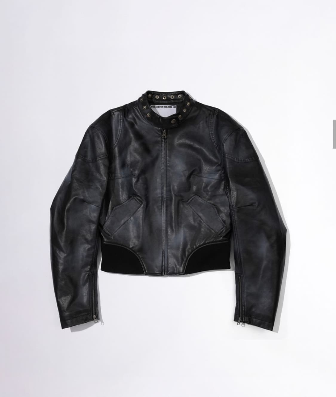 스컬프터 엠보스 레더 봄버 자켓(black) 판매합니다 상품이미지2