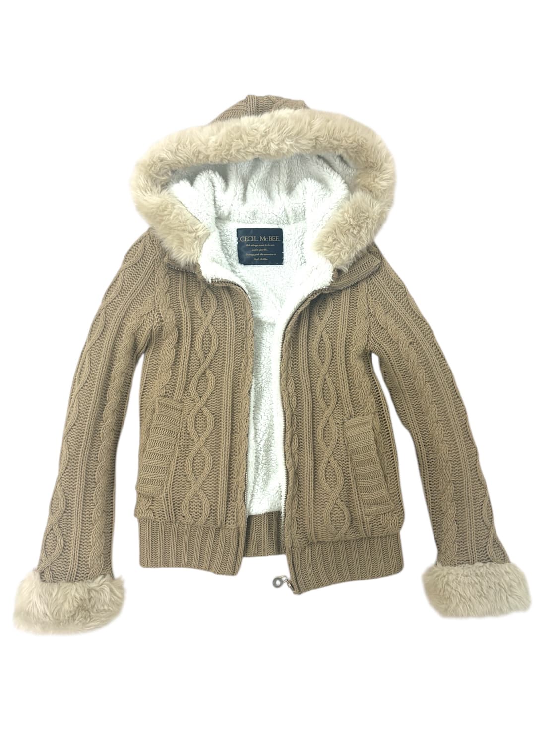 Cecil mc bee  fur knit zip up 상품이미지9