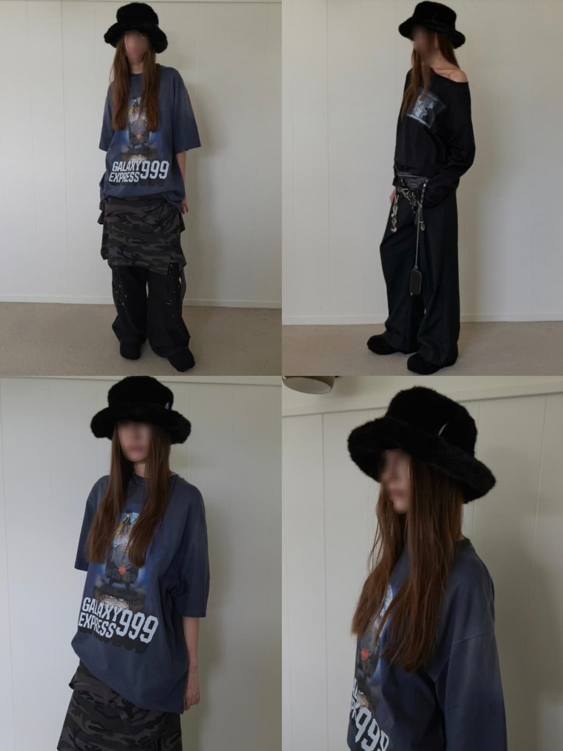 블랙 LCDC 엘씨디씨티엠 은하철도999 메텔 퍼 털 벙거지 모자 상품이미지2