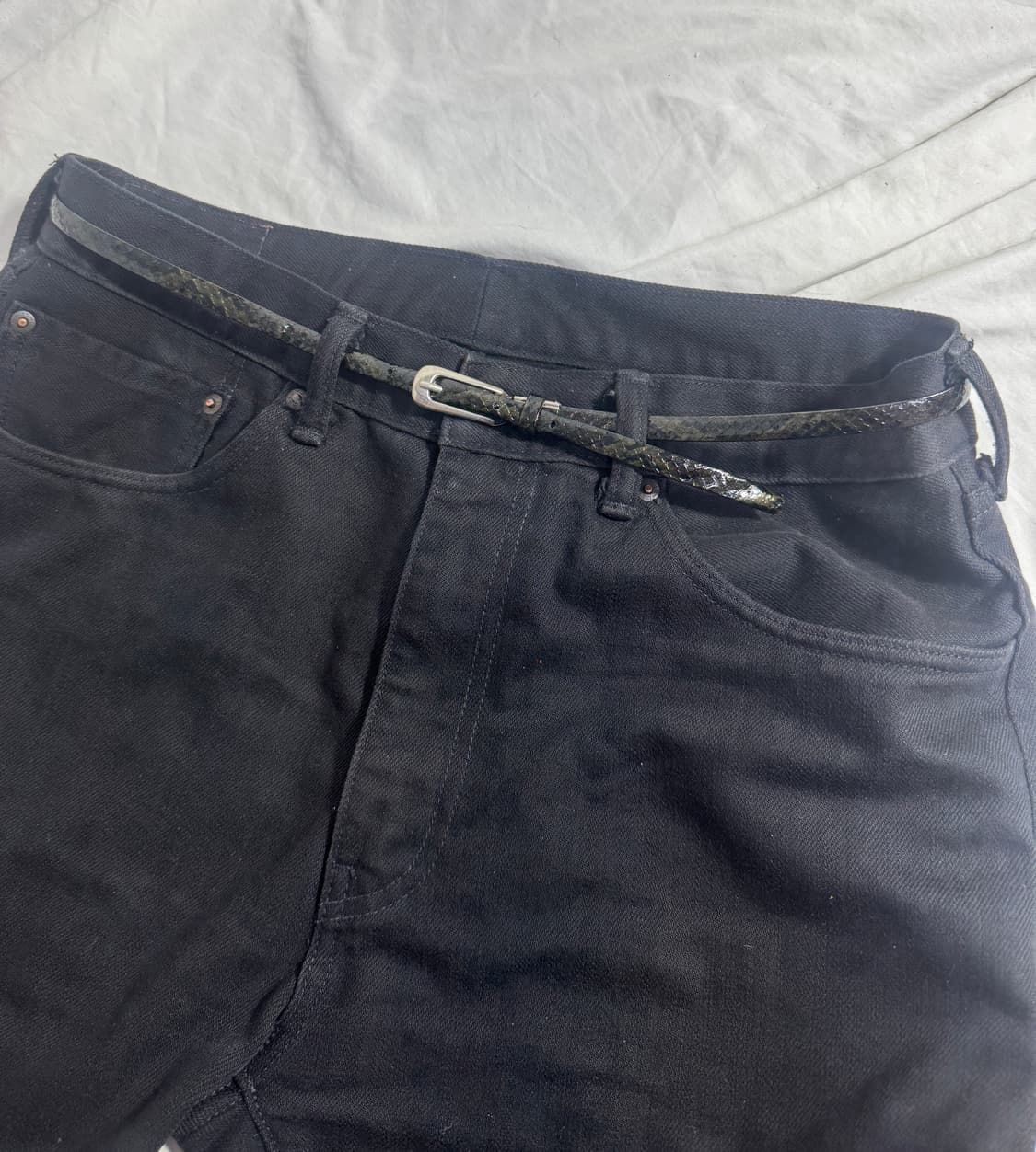 빈티지 크로커다일 레더 벨트 상품이미지2