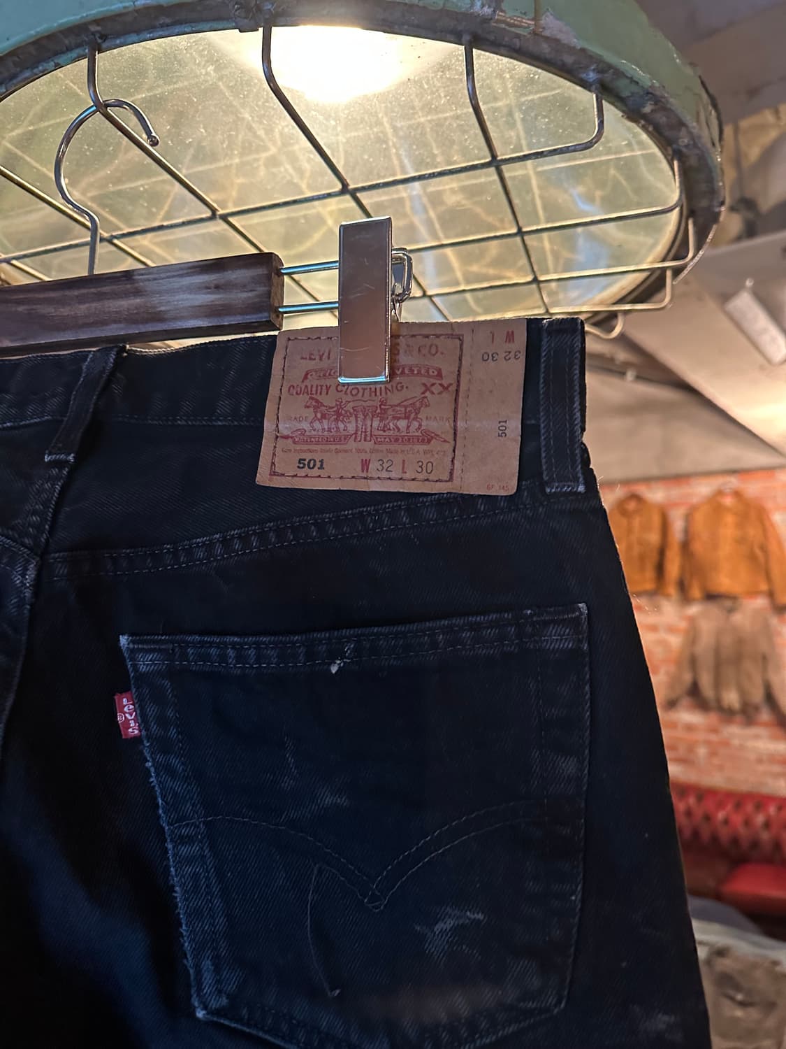 90s USA 빈티지 리바이스 501 0660 블랙진 흑청 데님 팬츠 상품이미지6