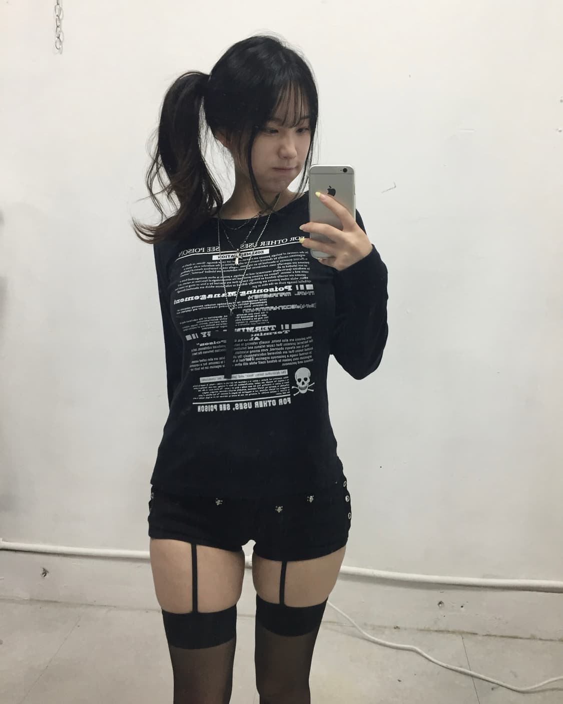[elf Mode] 엘프모드 스컬 레터링 롱슬리브 상품이미지1