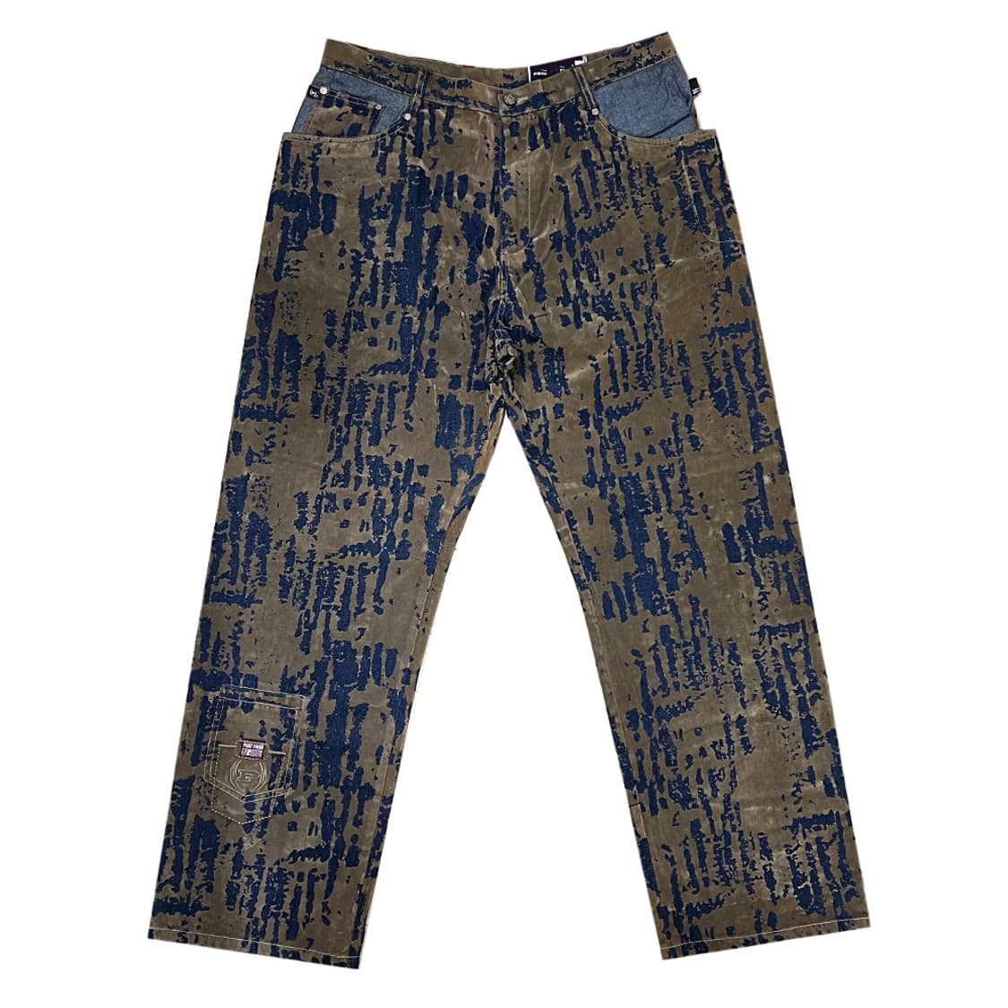 90s PHAT FARM 팻 팜 스웨이드 와이드 데님 팬츠 36 상품이미지2