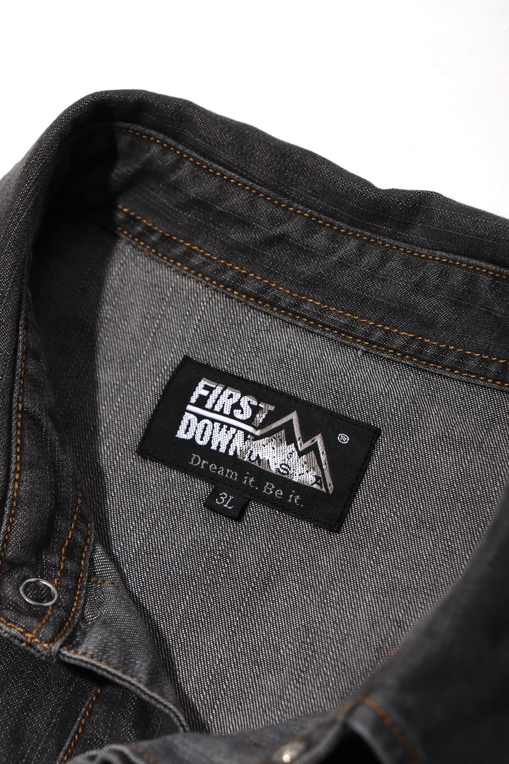 FIRST DOWN 똑딱이 웨스턴 데님 셔츠 size 3XL 상품이미지3