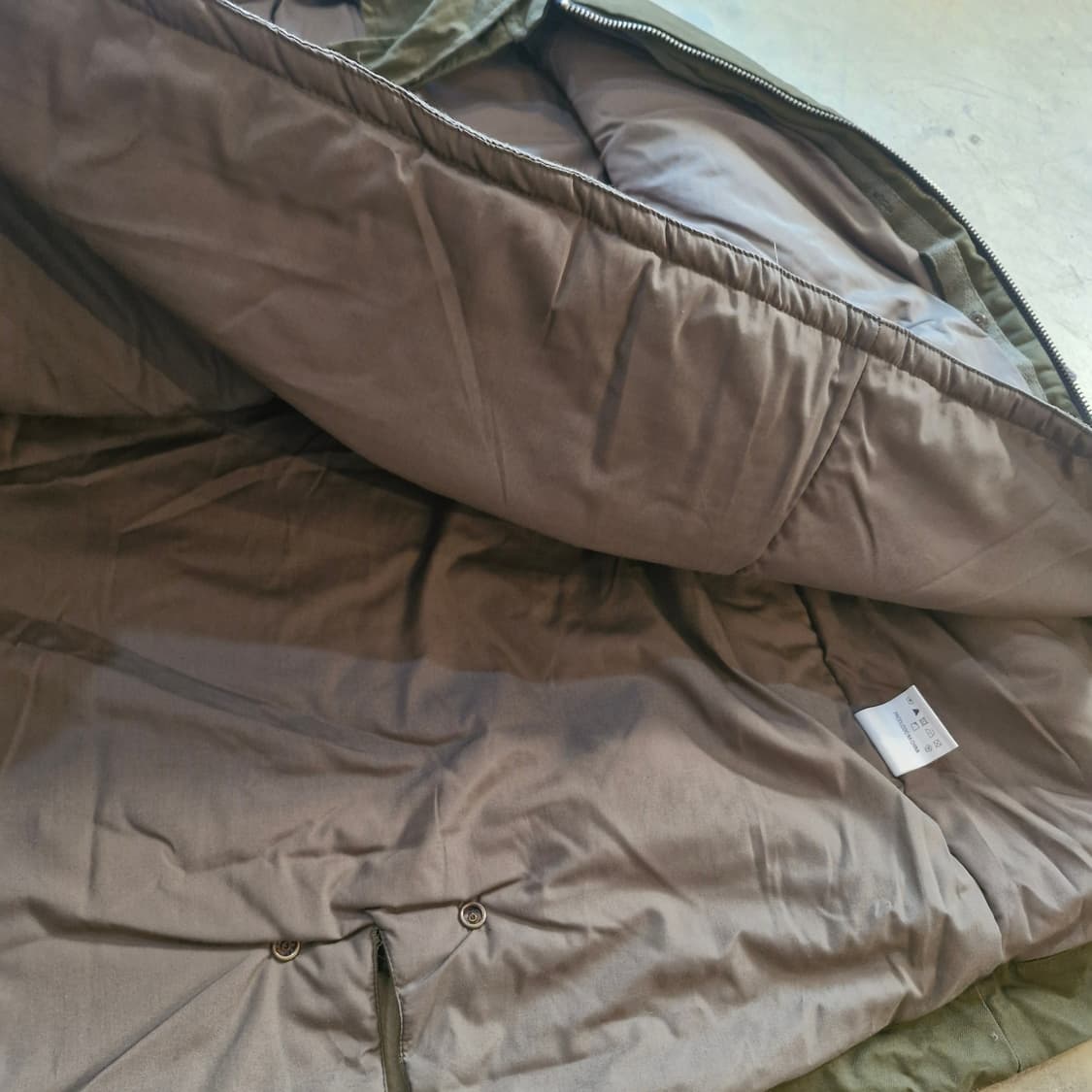 카키색 배색 야상 패딩 점퍼 새상품 내피있음 상품이미지4