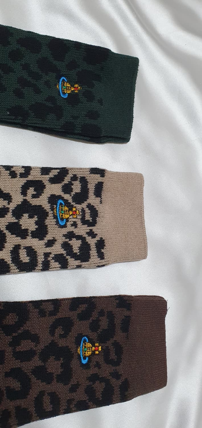 그린 베이지 브라운 호피 레오파드 비비안웨스트우드 양말  상품이미지6