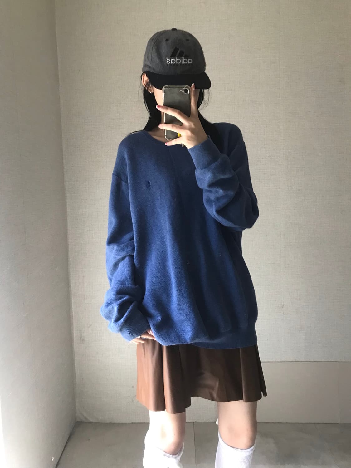 폴로 네이비 오버핏 니트 상품이미지5