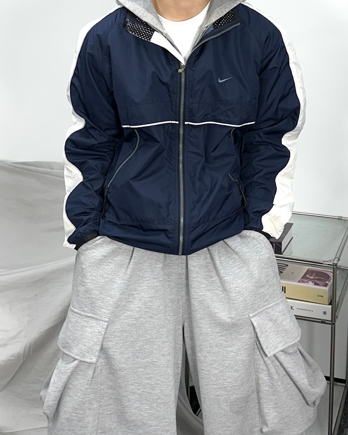 나이키 90s 네이비 화이트 라인 바람막이 M 상품이미지1