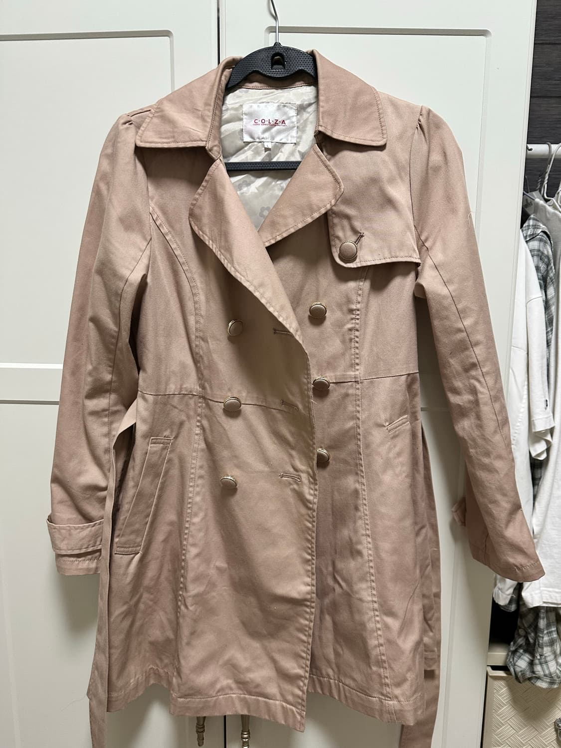 colza 콜자 핑크 트렌치 코트 스나계 일브 일본 빈티지 grl 상품이미지3