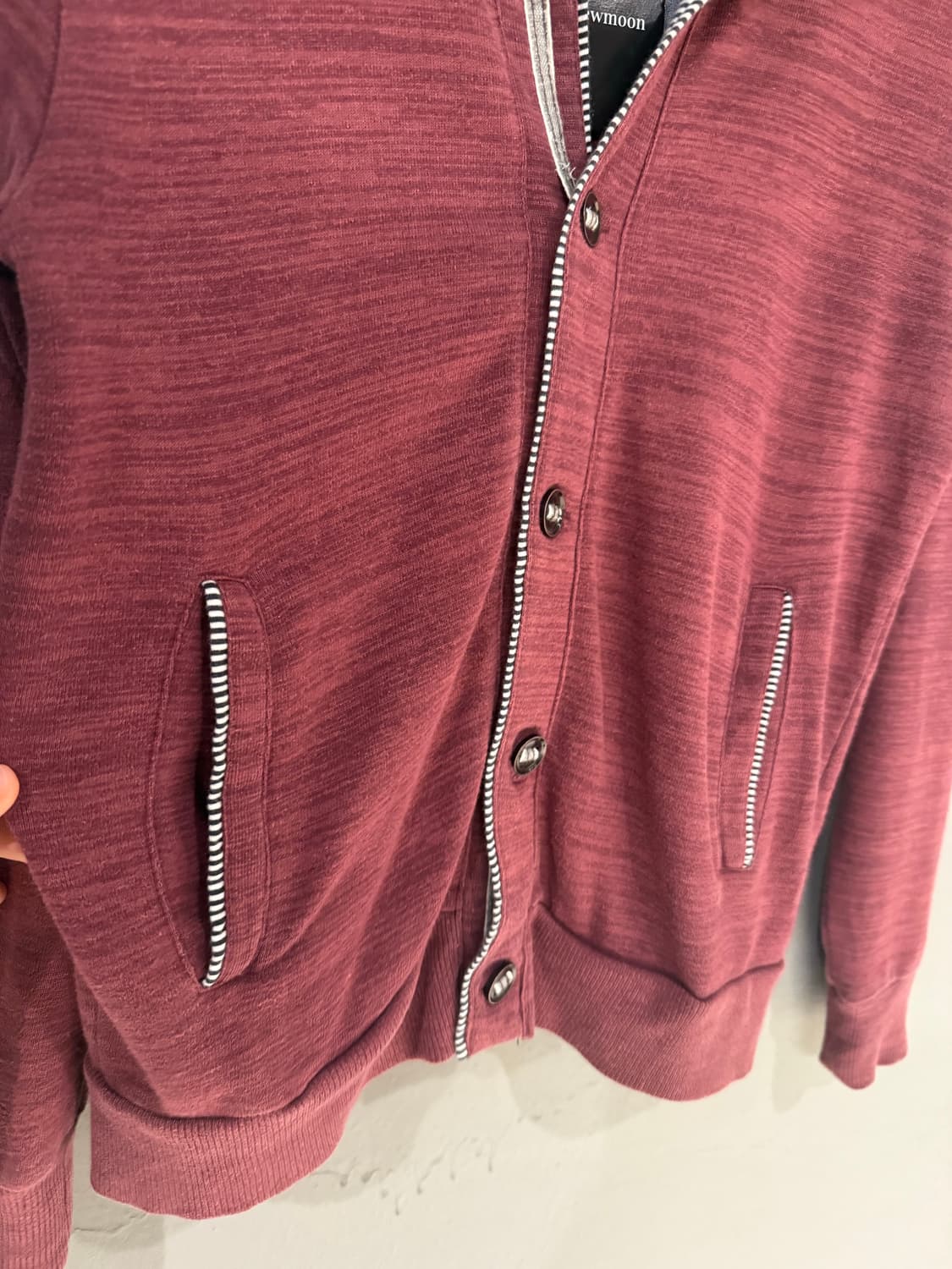 inner stripe button hood zip-up 상품이미지6