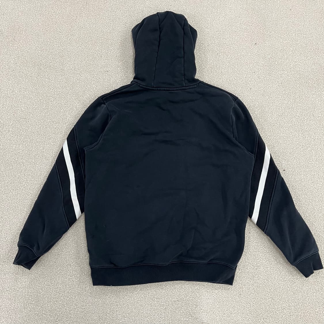 [L] 스파이더 블랙 기모 블록 긴팔 후드 티셔츠 0114M1 상품이미지5