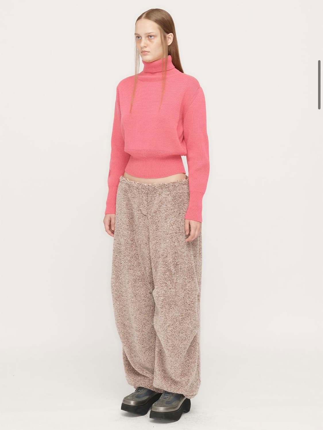 openyy 리브드 터틀넥 니트풀오버 (핑크) 상품이미지6