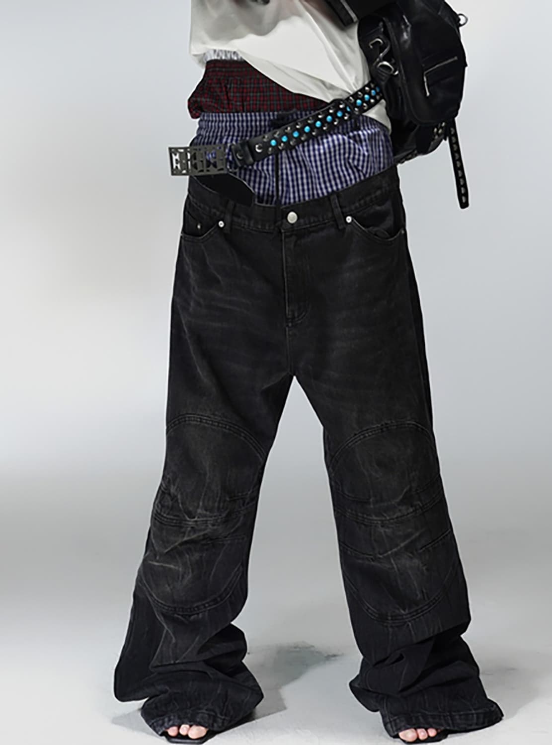 Double Waist Sagging Jeans 상품이미지1