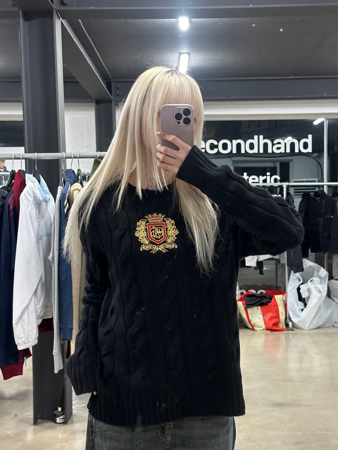 폴로 랄프로렌 크레스트 케이블 니트 스웨터 상품이미지1