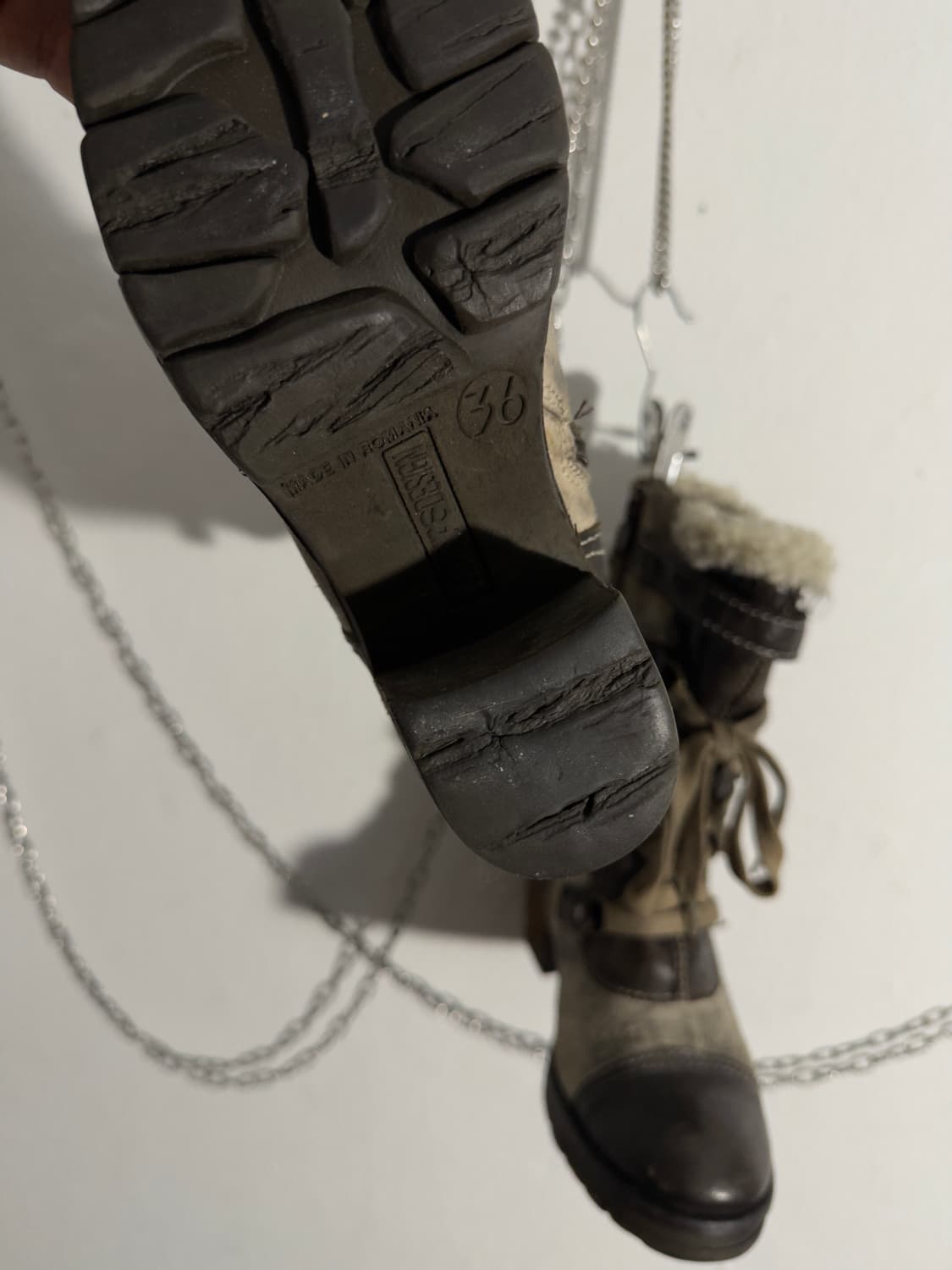 manas 퍼 무스탕 레이스 부츠 상품이미지3