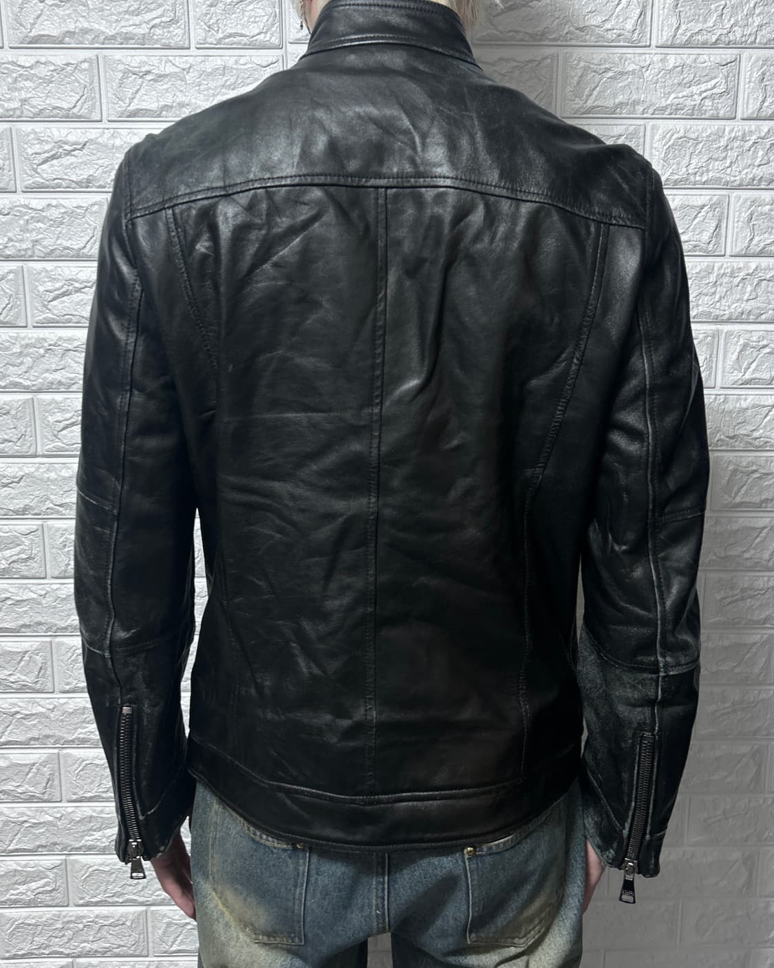 돌체앤가바나 00‘s 아카이브 멀티 짚 모토 레더 자켓 상품이미지2