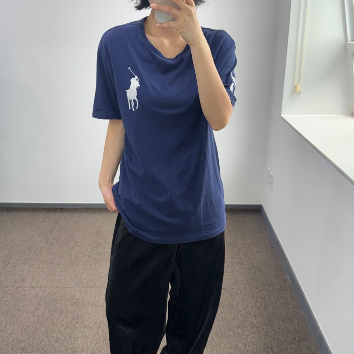 Polo 폴로 화이트 빅포니 네이비 반팔티 상품이미지2