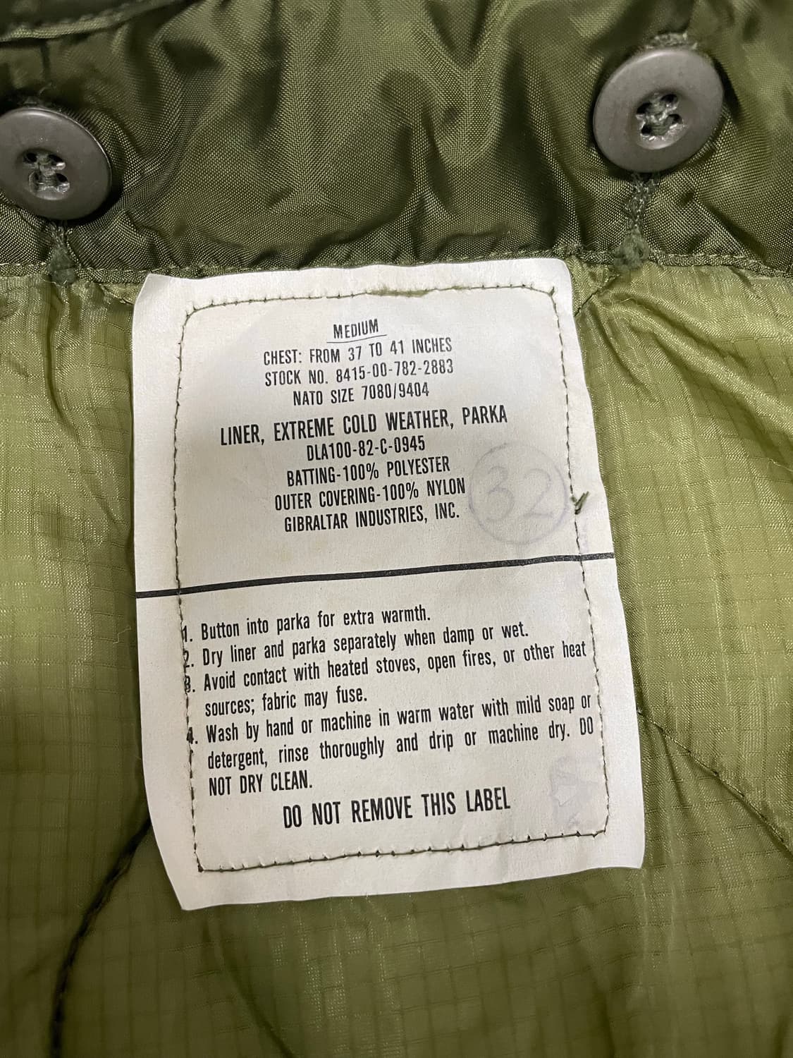 m65 og 피쉬테일 오리지널 미사용 데드스탁 M 개파카 상품이미지8