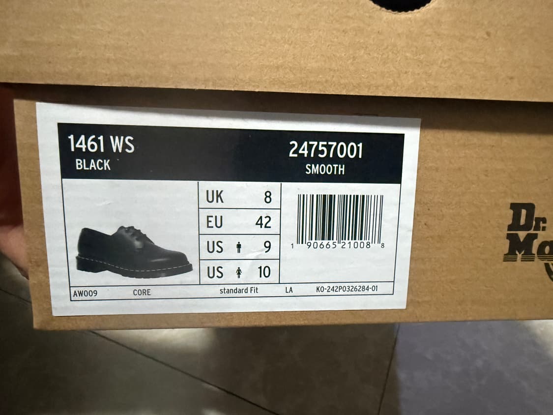 270사이즈 닥터마틴 1461 화이트스티치 블랙 WS 상품이미지2