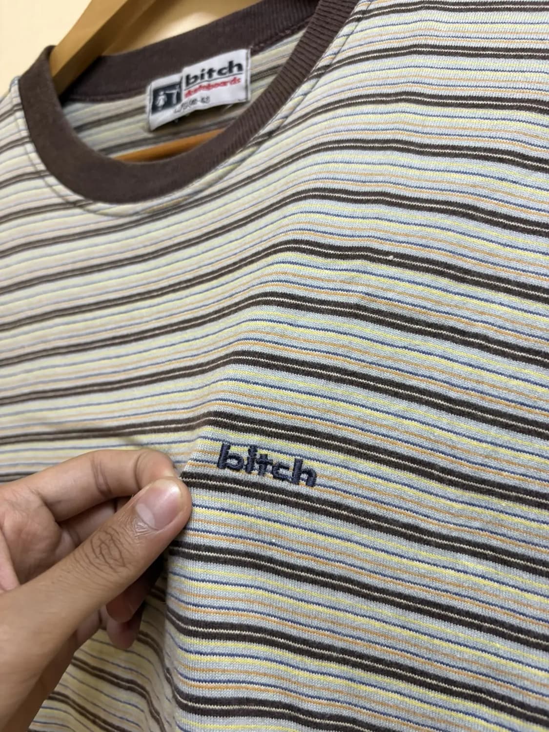 비치 스케이트보드 스트라이프 보더 반팔 티셔츠 상품이미지3