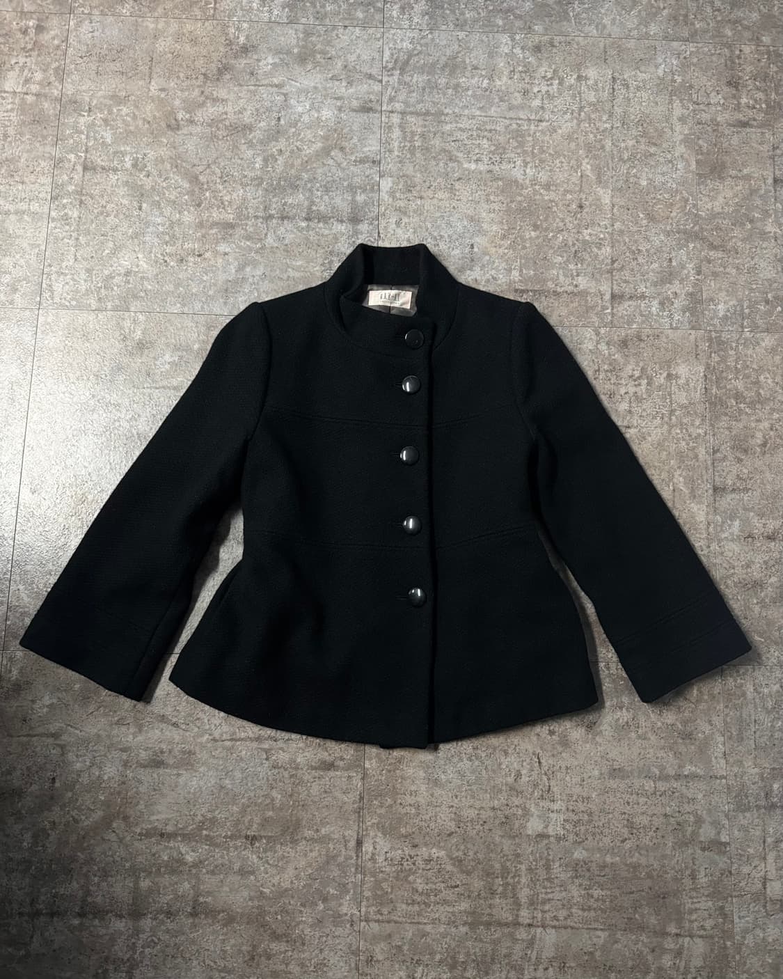 하프 넥 버튼 울 코트 상품이미지2