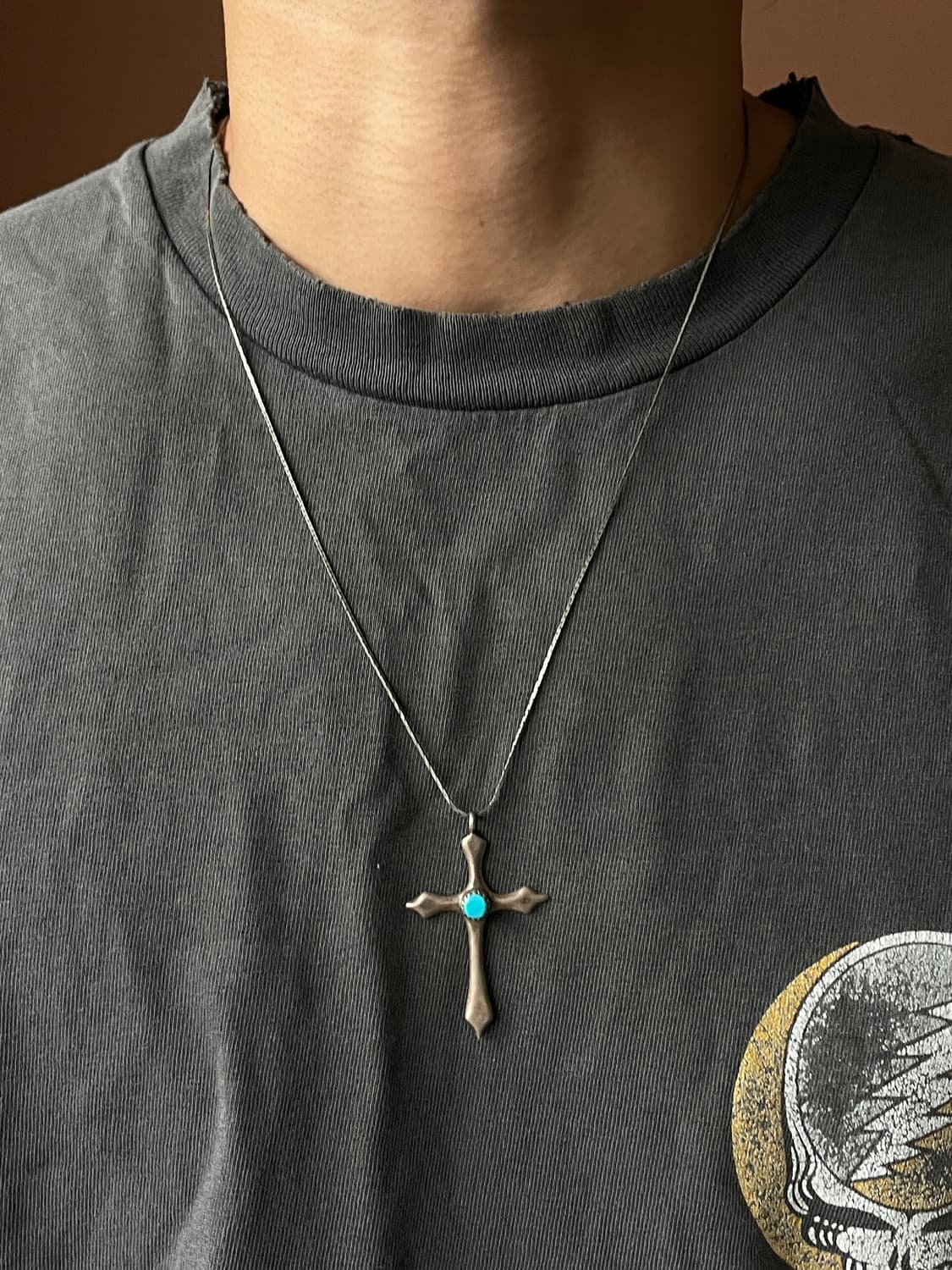 Vintage Sterling Turquoise Cross Pendant 상품이미지1