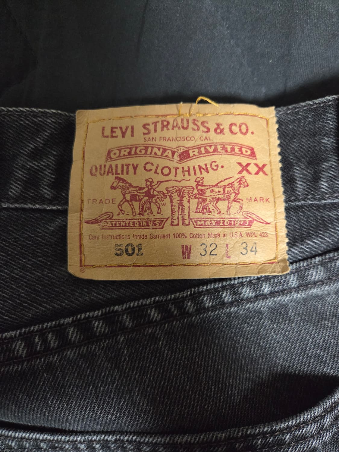 블랭크탭 90s US Made 리바이스 501 블랙 상품이미지4