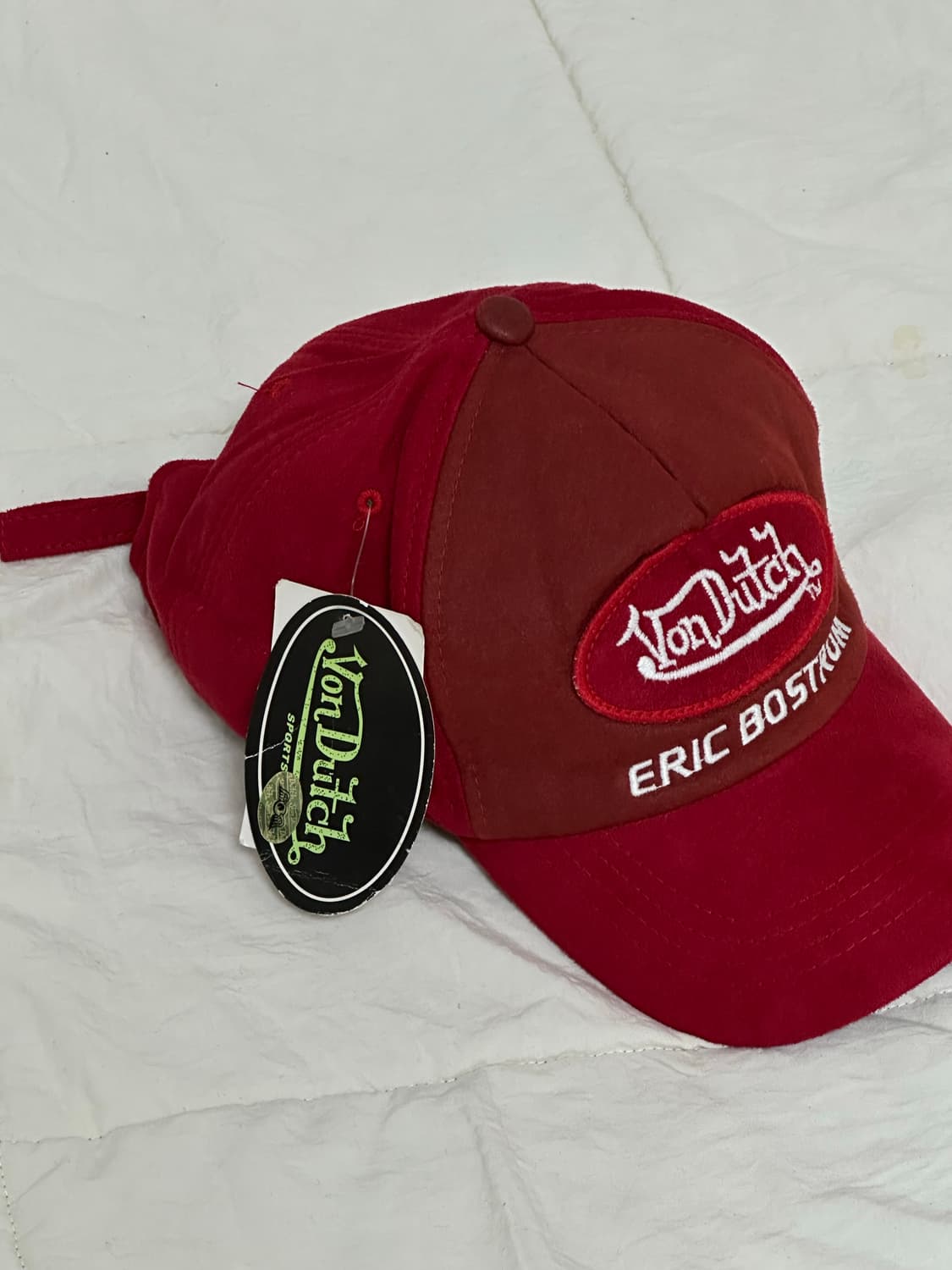 본더치 데드스탁 새상품 레드 스웨이드 캡 상품이미지1