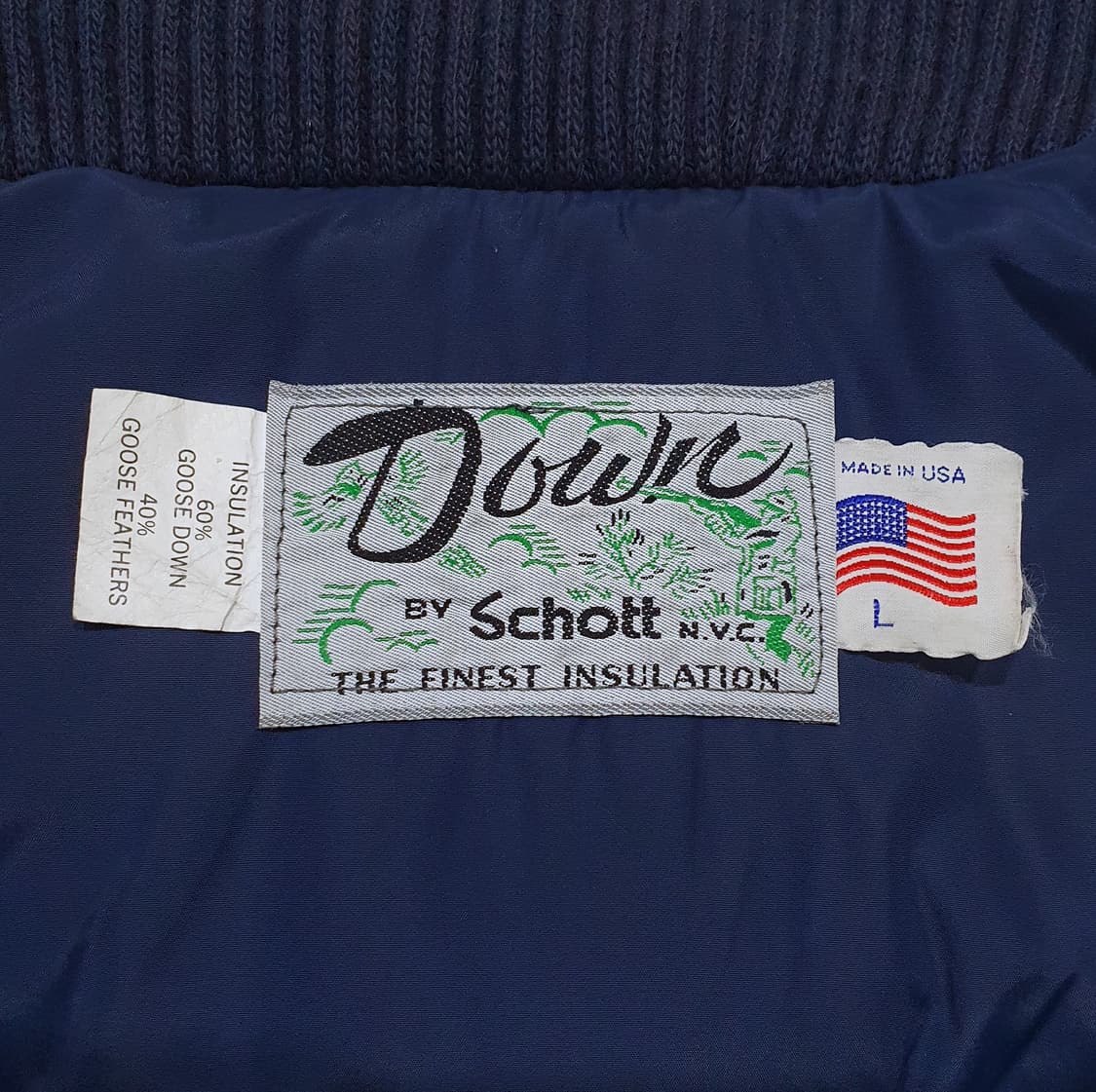 schott 웨스턴 다운 80s 숏 패딩 L (105) 스카이라이너 상품이미지8