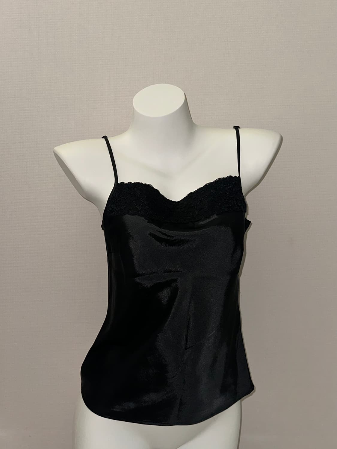 새틴 빈티지 블랙 레이스 슬립 상품이미지1