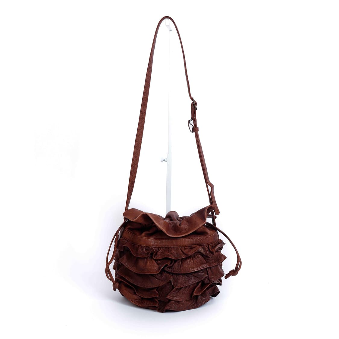 [IBIZA] 브라운 레더 프릴 크로스백 상품이미지8